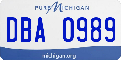 MI license plate DBA0989