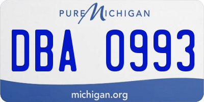 MI license plate DBA0993