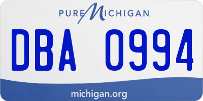 MI license plate DBA0994