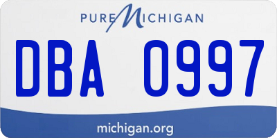 MI license plate DBA0997