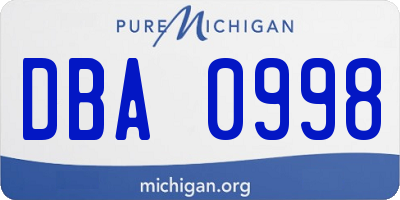 MI license plate DBA0998