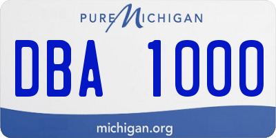 MI license plate DBA1000