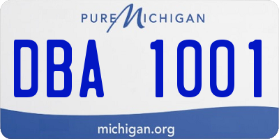 MI license plate DBA1001