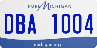 MI license plate DBA1004