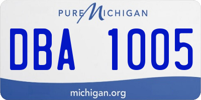 MI license plate DBA1005