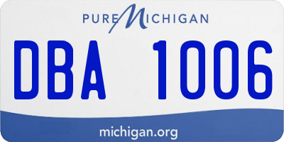 MI license plate DBA1006