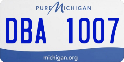 MI license plate DBA1007