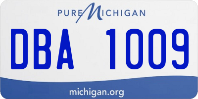 MI license plate DBA1009