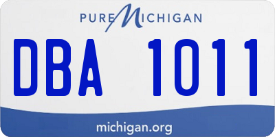 MI license plate DBA1011