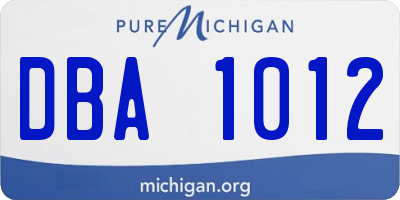 MI license plate DBA1012