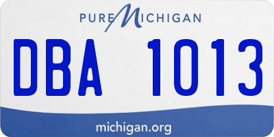 MI license plate DBA1013