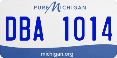 MI license plate DBA1014