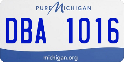 MI license plate DBA1016
