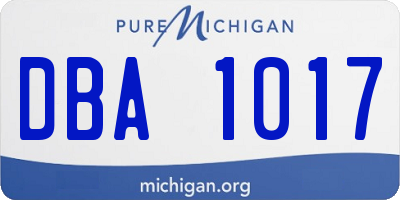 MI license plate DBA1017