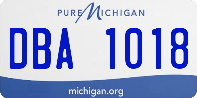 MI license plate DBA1018