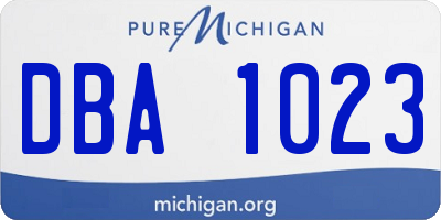 MI license plate DBA1023
