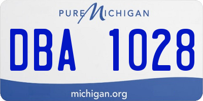 MI license plate DBA1028