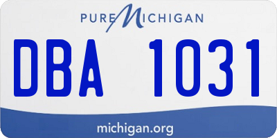 MI license plate DBA1031