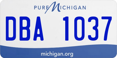 MI license plate DBA1037