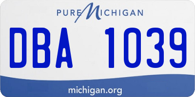 MI license plate DBA1039