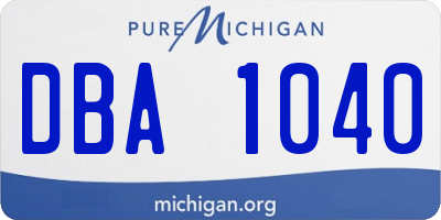 MI license plate DBA1040