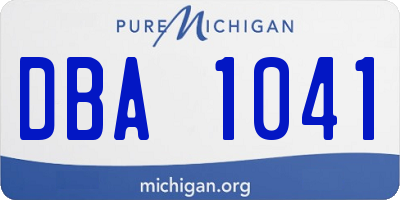 MI license plate DBA1041