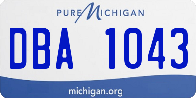 MI license plate DBA1043