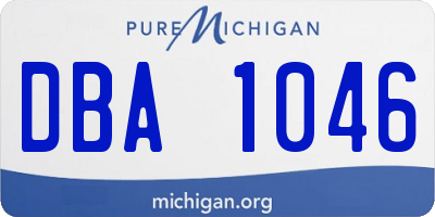 MI license plate DBA1046