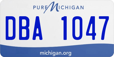 MI license plate DBA1047