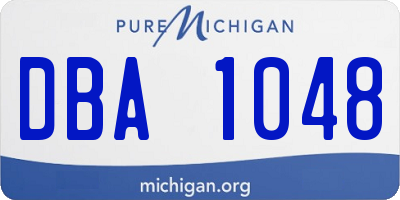 MI license plate DBA1048