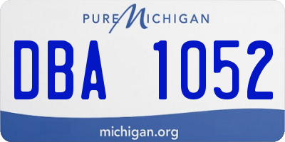 MI license plate DBA1052