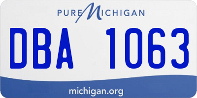 MI license plate DBA1063