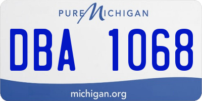 MI license plate DBA1068