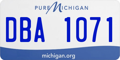 MI license plate DBA1071