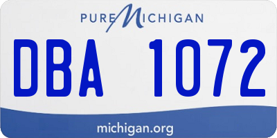 MI license plate DBA1072