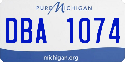 MI license plate DBA1074