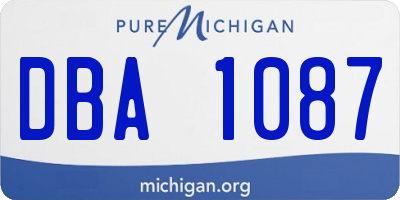 MI license plate DBA1087