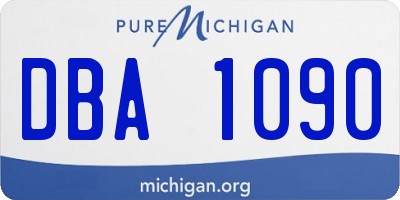 MI license plate DBA1090