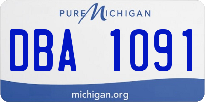 MI license plate DBA1091