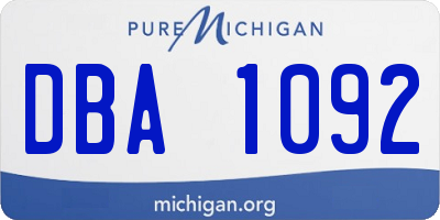 MI license plate DBA1092