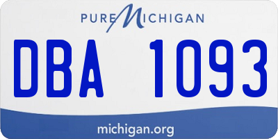 MI license plate DBA1093