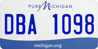MI license plate DBA1098