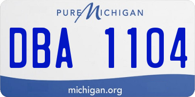 MI license plate DBA1104