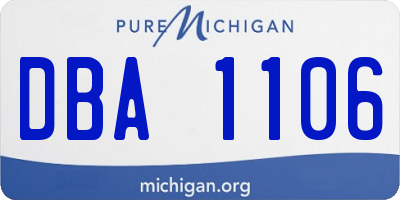 MI license plate DBA1106