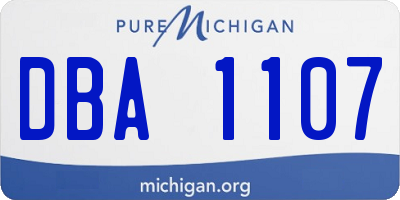 MI license plate DBA1107