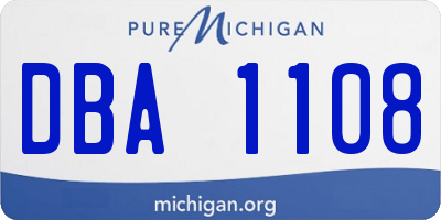 MI license plate DBA1108