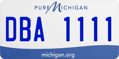 MI license plate DBA1111