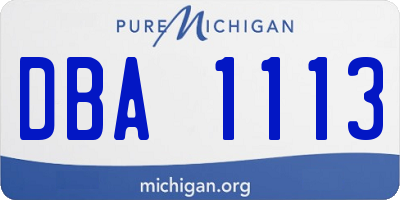 MI license plate DBA1113