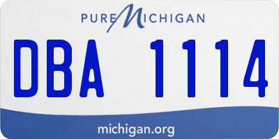 MI license plate DBA1114
