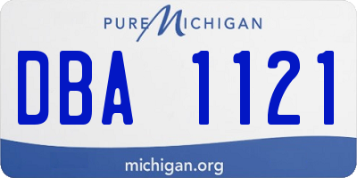 MI license plate DBA1121